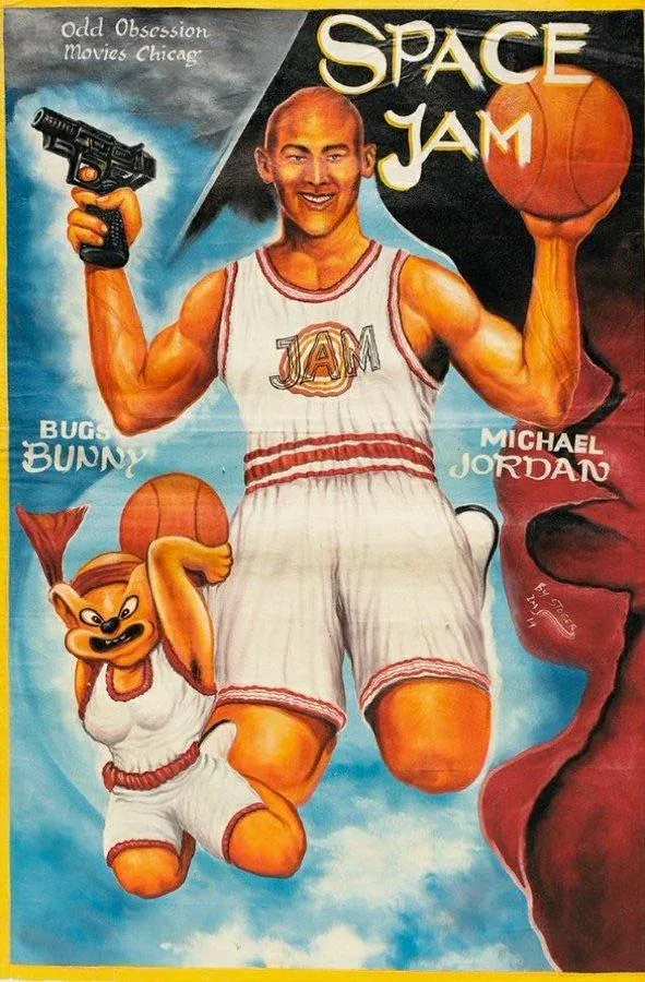 Space Jam - Michael Jordan and Bugs Bunny, looking appropriately heroic.